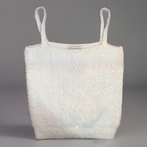 Willow & Wind Eyelash Knit Ivory Cropped Tank – Large